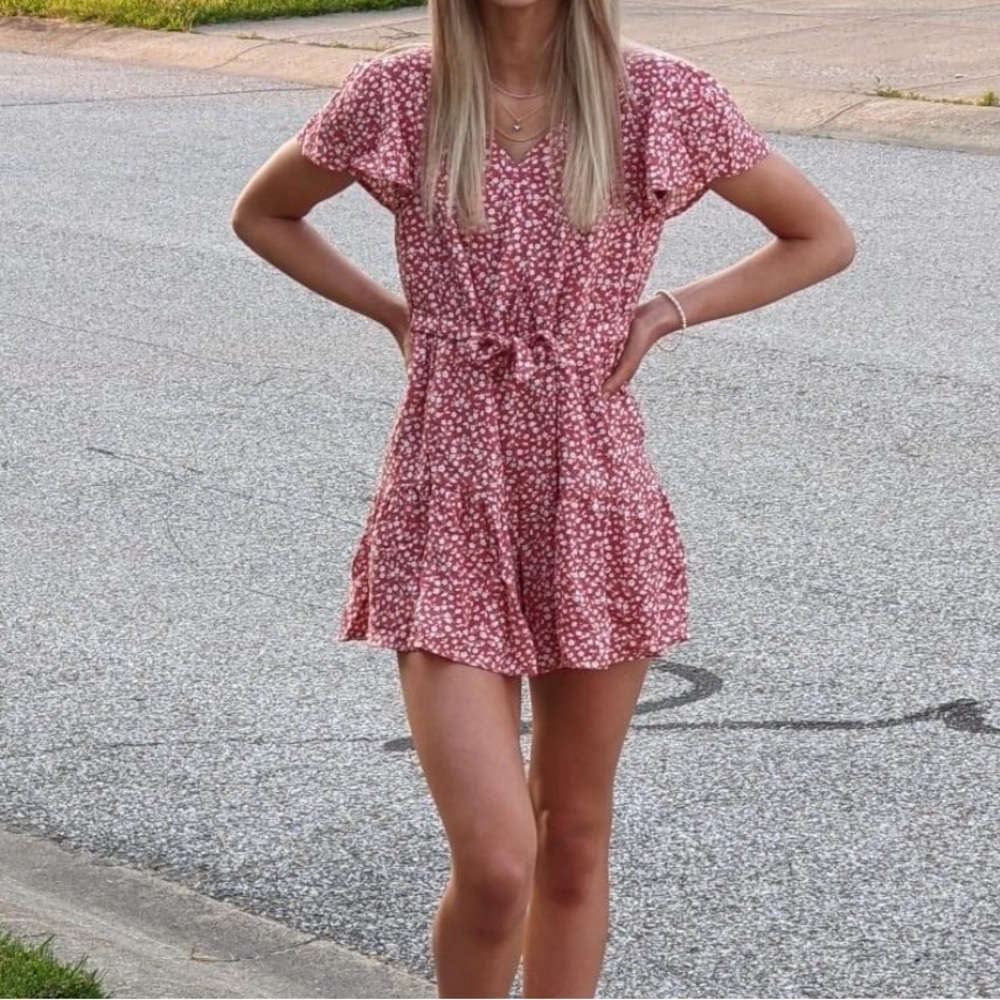 blue rain romper